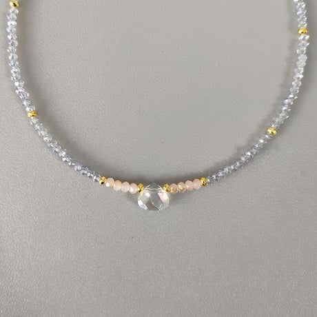 Small crystal beads Choker Necklace（#02）  /  2106-NC058