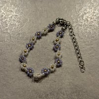 2505BR0088/ beads flower bracelet（purple）