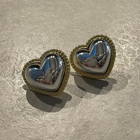 2405PR0721/  double color heart  pierce（Silver/Gold）