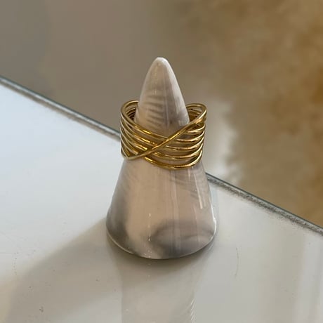 2401RG0375 / Cross layer line ring（Gold）