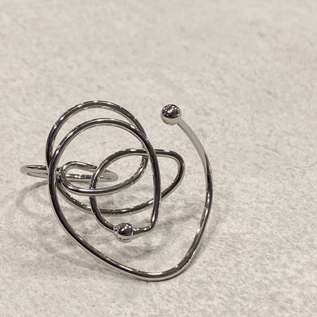 Irregular curve round ring （Silver）  /  2208_RG0207