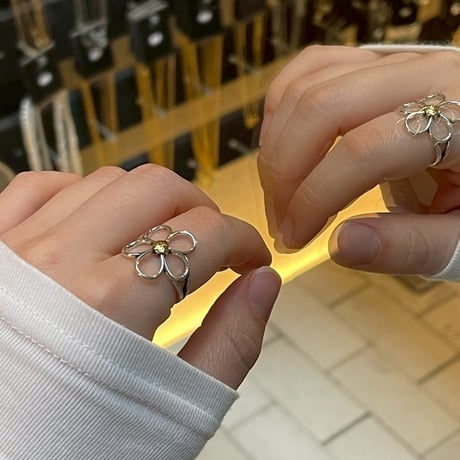 2504RG0604 / Flower motif line ring（Gold）
