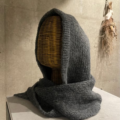 2512HW056#B(S)/ Hoodie muffler（Gray）
