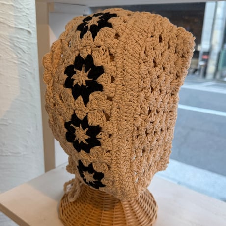 2606HW068(S) / Floral Hooded Bonnet（Beige）