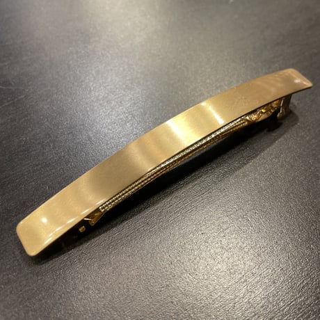 Matte Rectangle Plate Hair Barrette（Gold）／HA_145