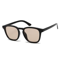 【 Select 】Square Flat Lens Sunglasses (Black/Lt.Beige)