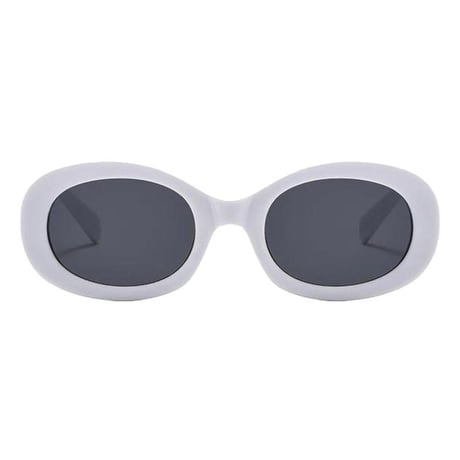 【 Select 】Retro Oval Flame Sunglasses (White/Grey）