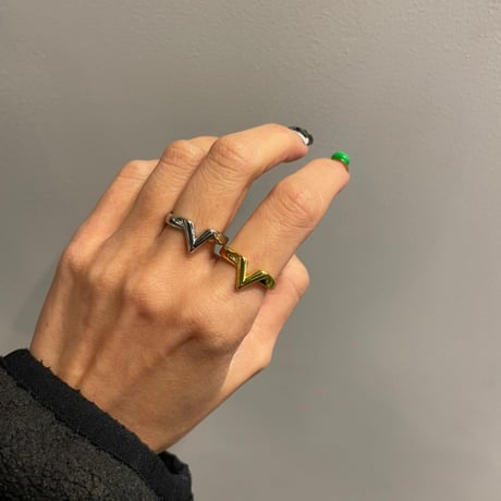 2406RG0476 / V letter mini ring（Gold)