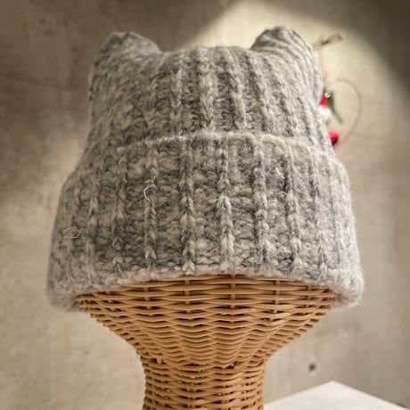 2412HW0066(S)/ NEKOMIMI Knit cap（Light Gray）