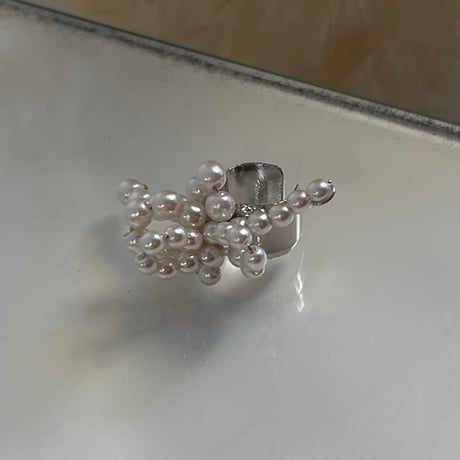 2403EC011 / Irregular pearl Ear Cuff（Silver）