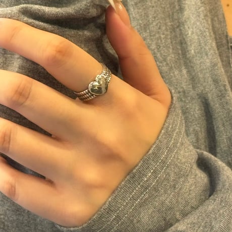 2410RG0530 / Triple line heart motif ring（Silver）