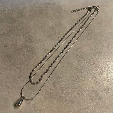 2508NC0353 /  Drop layered Necklace（Silver）