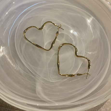metal twist heart Pierce（Gold） / 2211_PR0537