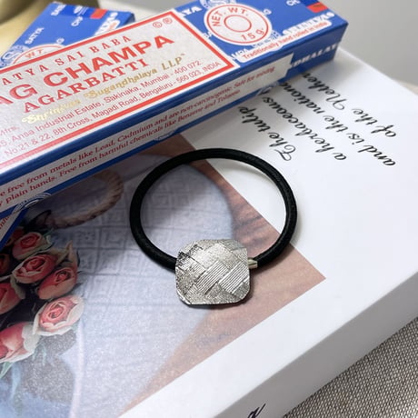 Metal square design Hair tie（Silver）/ HA-052