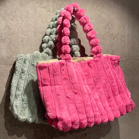 2511BG044(S) / Fur Tote bag (Green)
