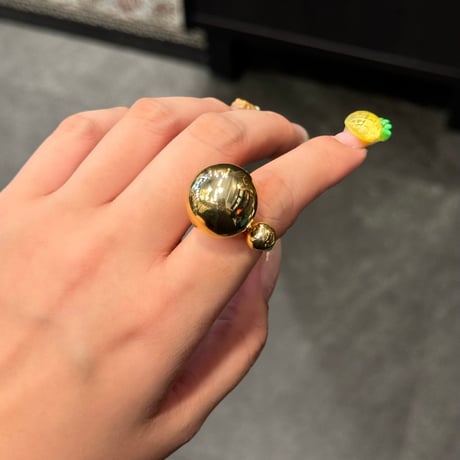 2408RG0507 / Bubble ball Design ring（Gold）