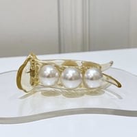 Clear pearl  cross Hair clip（Pearl）/ HA-086