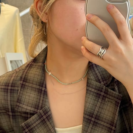 2503NC0324／  double stacking  necklace（Green）