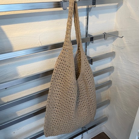 2606BG053(S) / Crochet Mesh Tote Bag (Beige)