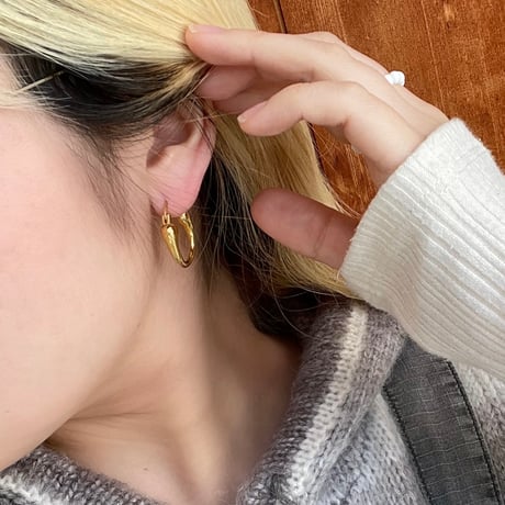 2405PR0711 / Drop hoop pierce （Silver）