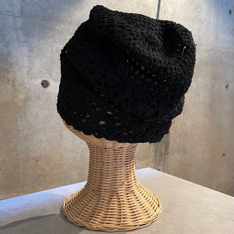 2506HW0093(S) / Crochet lace knit cap（Black）