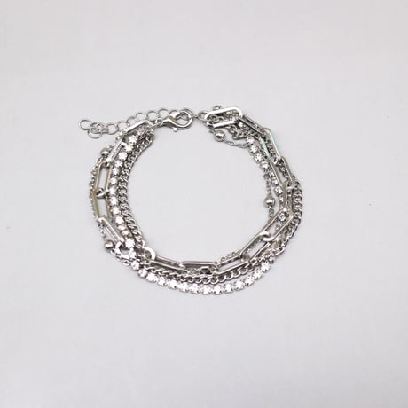 quadruple design Chain Bracelet（Silver ）/ 2111_BR0125