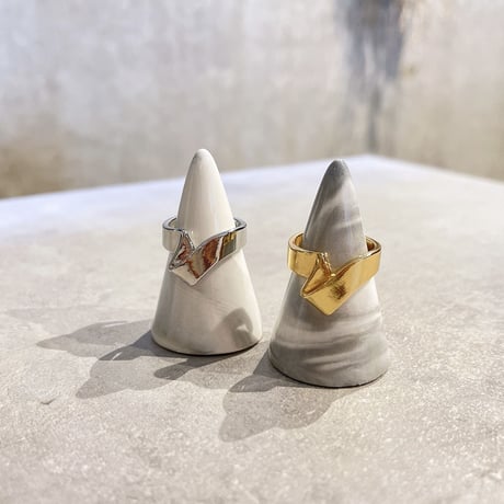Metal fold design ring（Gold） / 2210-RG0226