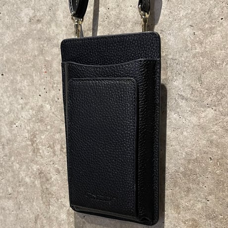 2412GS028（S）/ Genuine leather mulch phone shoulder（Black）