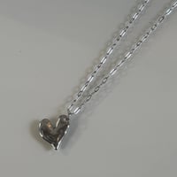 2603NC0382 / Craft Heart plate chain Necklace（Silver）