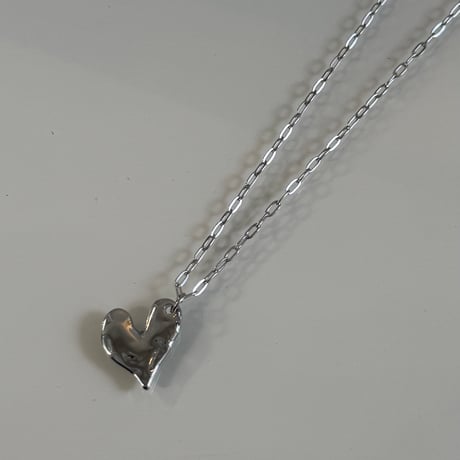2603NC0382 / Craft Heart plate chain Necklace（Silver）