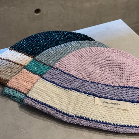 2508HW0099(S) / Glitter border knit cap（Green）
