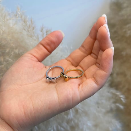 2406RG0477 / Mini ribbon motif ring（Silver)