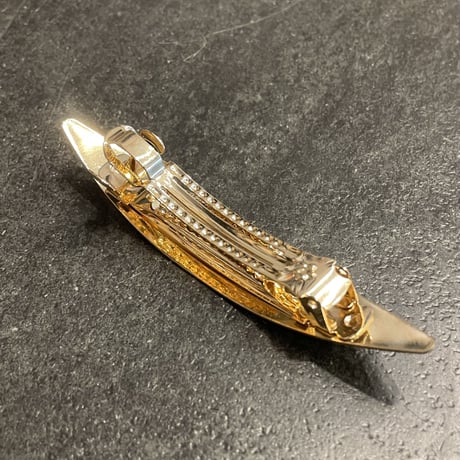 Matte Rhombus Plate Hair Barrette（Gold）／HA_144