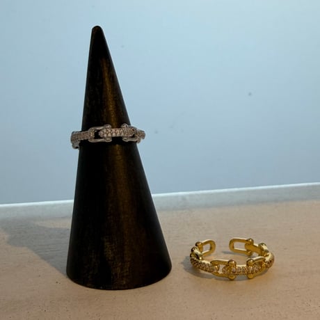 2606RG0804 / Shine Splice Geometric Hollow Chain ring（Gold）