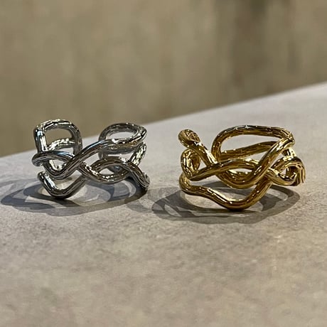 2505RG0619 / Craft wave line ring（Gold）