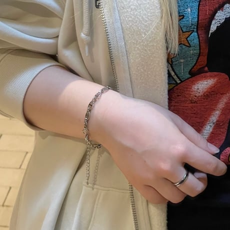 2503BR0074 / Mantel design chain Bracelet（Silver）