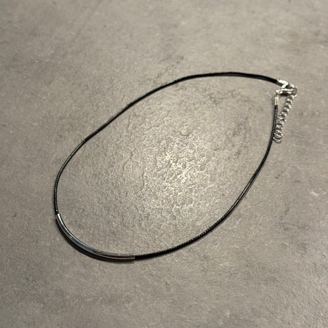 2503NC0328／ simplemetal fake leather choker（silver)