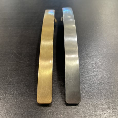 Matte Rectangle Plate Hair Barrette（Silver）／HA_145