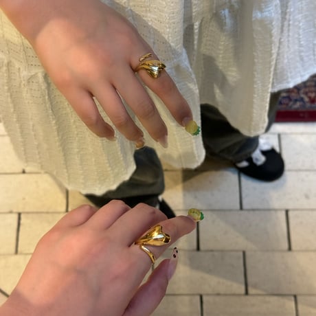 2408RG0505 / Wave Heart Design ring（Gold）