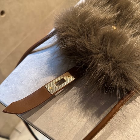 2512BG046(S) / Fake fur Mini Shoulder Bag (Brown Mix)