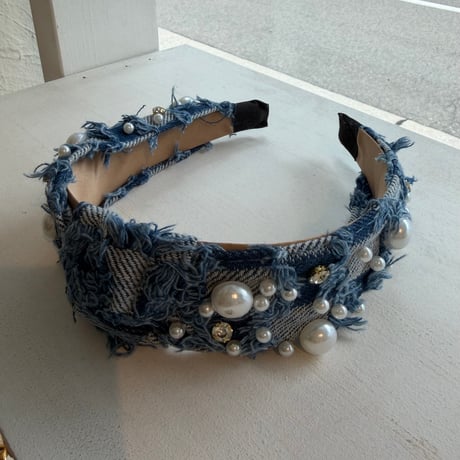 2606HA0093(S)/ Denim Pearl Headband（Blue）