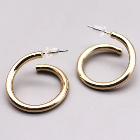 Metal Twist Hoop Design Pierce（Gold） / 2109_PR0249