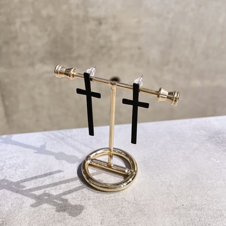 Black cross motif pierce（Black）/ 2210_PR0532