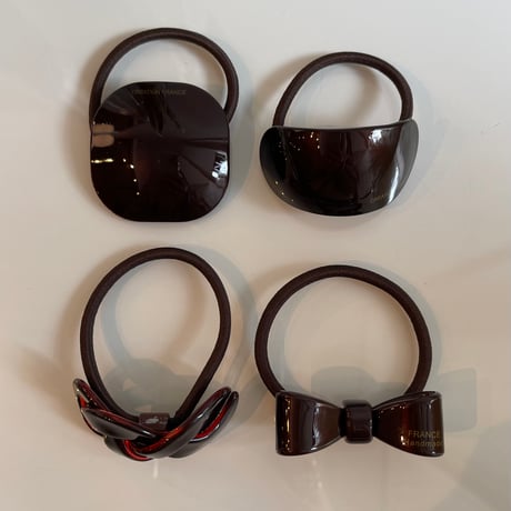 2401HA0041 / Brown plate hair rubber（Brown/Square）