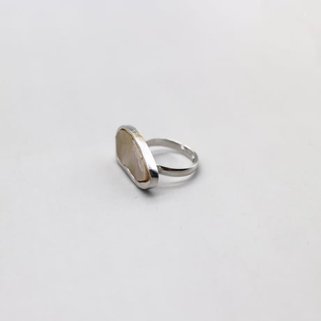 Acrylic Marble Deformation oval Ring（Silver） /  2110-RG132