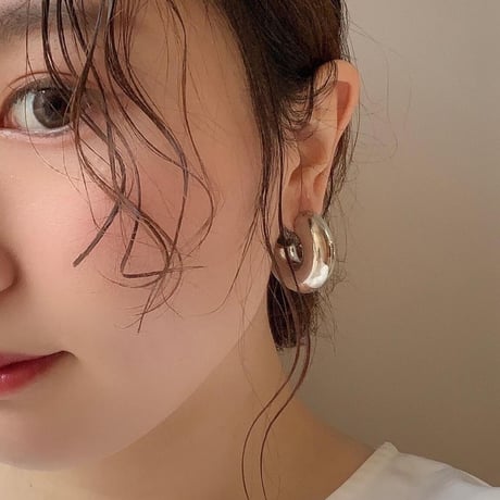 2102-PR009 / Metal Hoop Simple Pierce（SLV / S / 3cm）