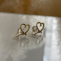 23AWER003  /  Twist heart mini Clip Earrings（Gold）