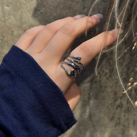 2509RG0679/ Wave circle  design Ring（Silver）