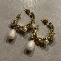 2411PR0733 / Craft hoop pearl Pierce（Gold）