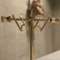 2510PR0813 / Stone double bar Pierce（Gold）